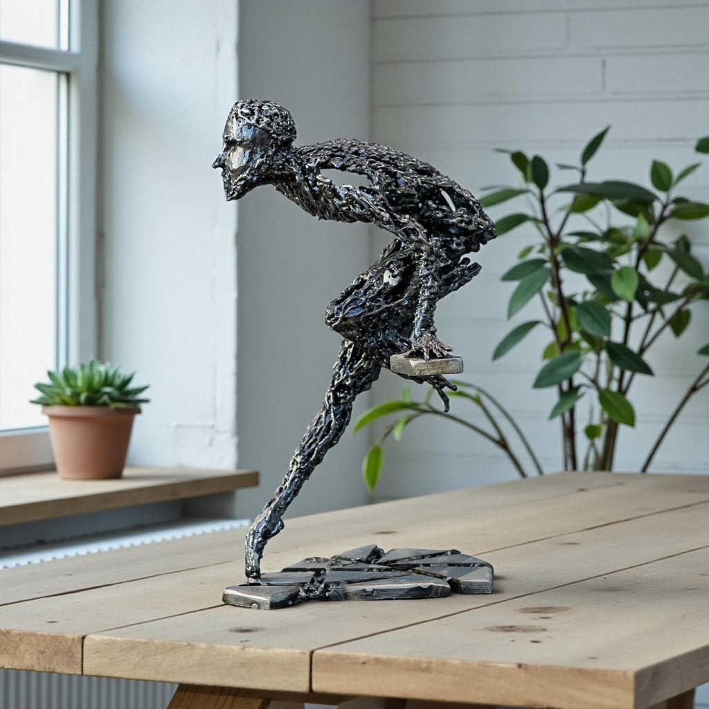 Silencio Oblicuo – Escultura Abstracta de Acero Hecha a Mano
