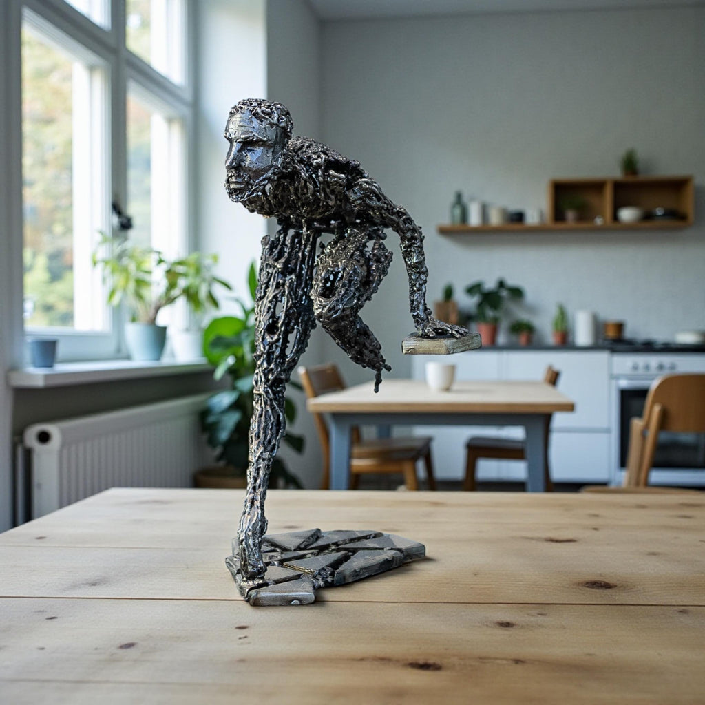 Silencio Oblicuo – Escultura Abstracta de Acero Hecha a Mano